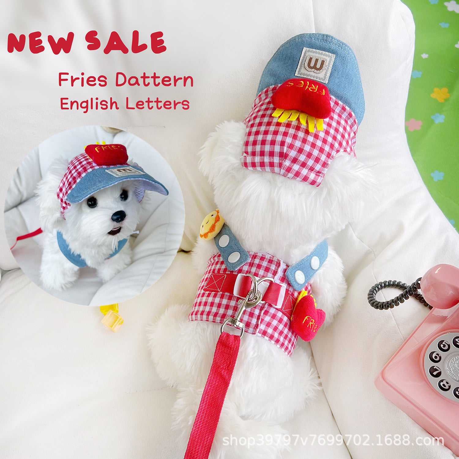 Chapeau de poitrine de tournesol de frites originales vêtements pour animaux de compagnie fournitures pour chiens et chats printemps été automne sortir traction ombre